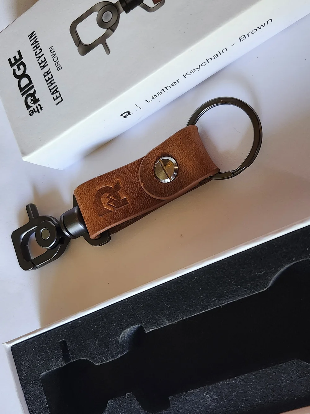 Brown Leather Key & Card Holder Keychain - The Ridge